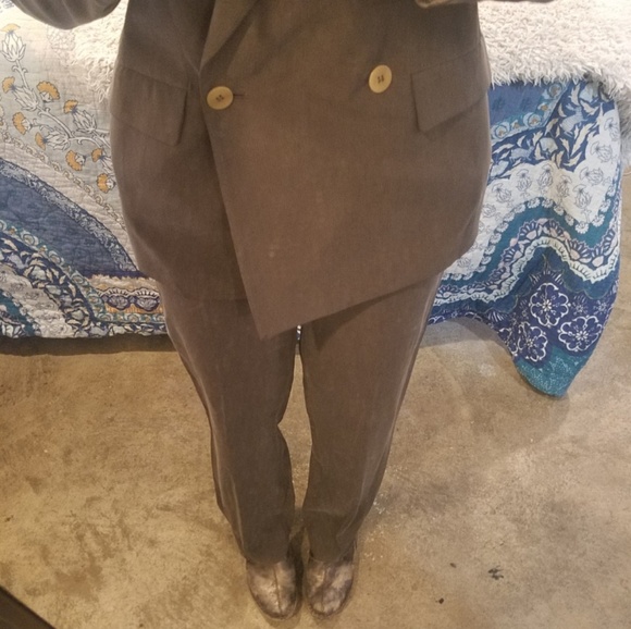 SILK! FULL SUIT PANTSUIT ARMANI LONGLINE BLAZER TROUSERS PANTS MATCHING SET - Picture 8 of 8